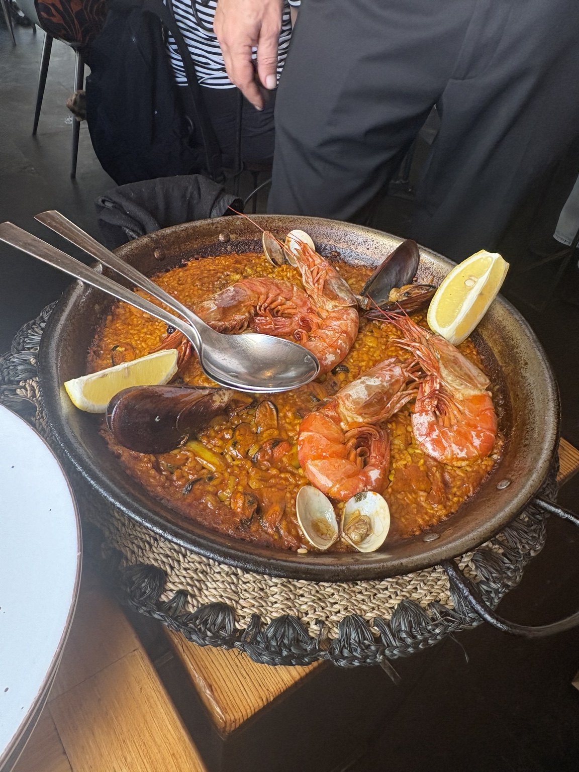 Seafood paella served at Gusto restaurant in Seville